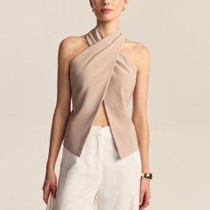 Cross-Front Halter Top