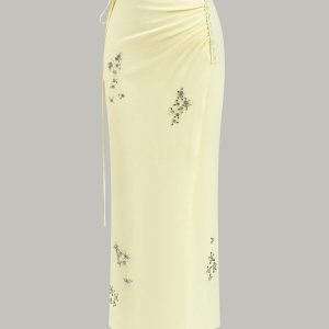 Wrap Skirt with Crystal Embellishments