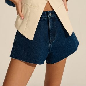 Mid-Waisted Denim Shorts