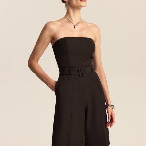 Strapless Belted Jumpsuit