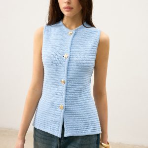 Button-Front Knit Vest