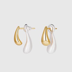 Two-Tone Water Drop Earrings