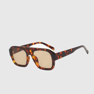 Leopard Printed Square Sunglasses