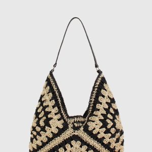 Vintage Crochet Macrame Shoulder Bag