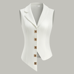 Asymmetrical Button-Front Vest