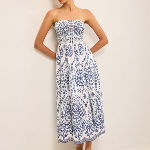 Strapless Boho Maxi Dress