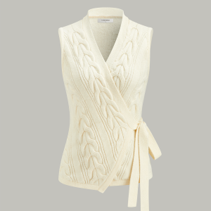 Cable Knit Wrap Vest