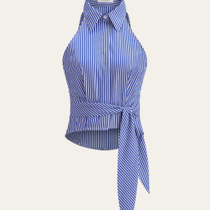 Striped Tie-Waist Crop Top