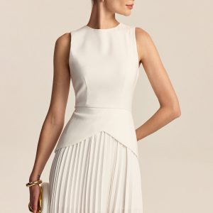 Pleated Hem Mini Dress