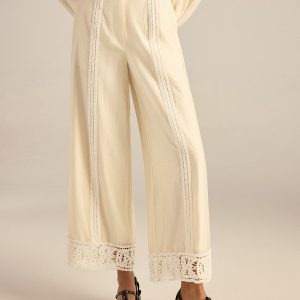 Crochet Tencel Wide-Leg Pants