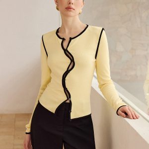 Asymmetric Contrast Trim Top