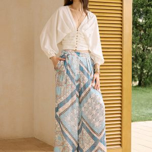 Boho Printed Wide-Leg Pants