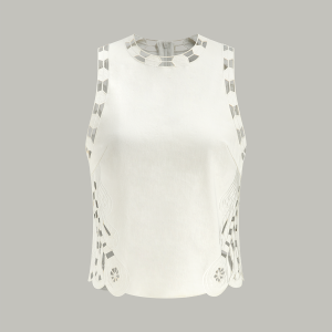Embroidery Cut-Out Semi-Sheer Top