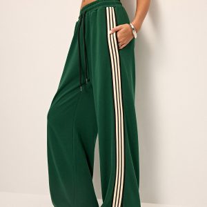 Side Stripe Wide-Leg Sweatpants