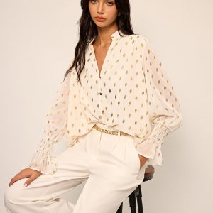 Polka Dot Chiffon Shirt
