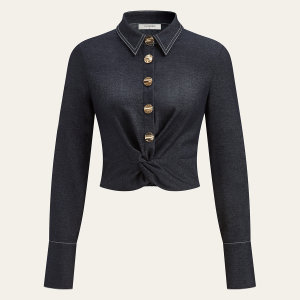 Metal Button Twist Shirt