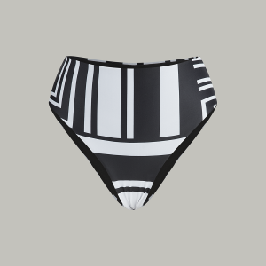Geometric Print High-Waisted Bikini Bottom