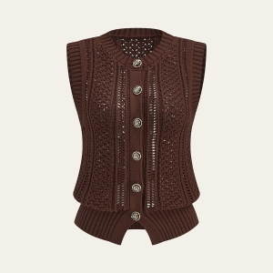Button Front Sweater Vest