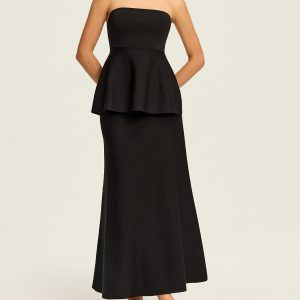 Knit Elastic-Waist Maxi Skirt