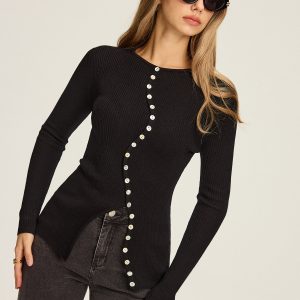 Asymmetric Button-Down Cardigan