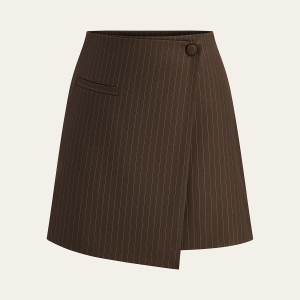Pinstripe Wrap Mini Skirt