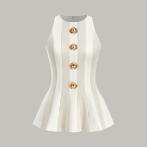 Striped Sleeveless Peplum Top