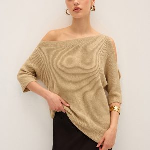 Asymmetric One-Shoulder Knitted Top