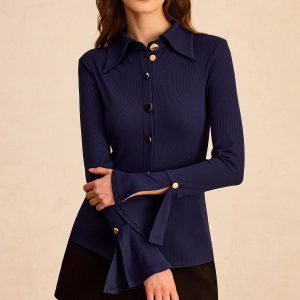 Orbit Button-front Shirt with Flared Sleeve