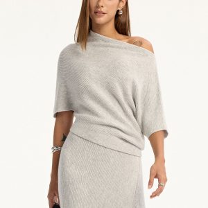 Wool-Blend Off-Shoulder Knit Top