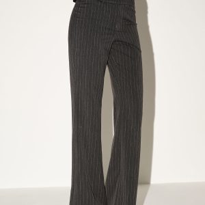 Pinstripe Low-Waist Pants