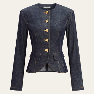 Metal Button Fitted Tailored Jacket