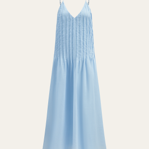 V-Neck Cami Pleated Maxi Dress
