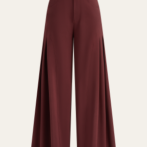 Wide-Leg Pleated Pants