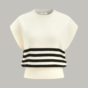 Cropped Stripe Sweater Vest