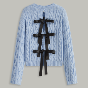 Cable Knit Tie Detail Sweater