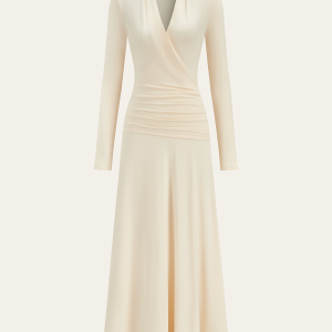 Pleated Fishtail Long Dress