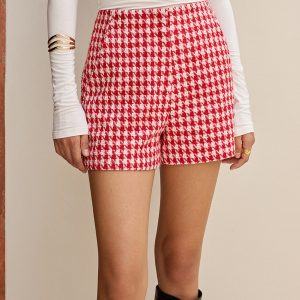Houndstooth Tweed Pocket Shorts