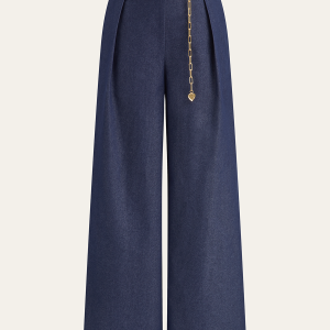 Wide-Leg Chain Jeans Pants