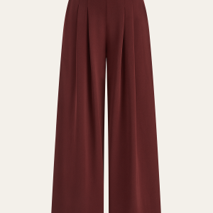 Belted Pleated Wide-Leg Pants