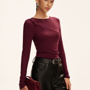 Asymmetric Twist Long-Sleeve Top