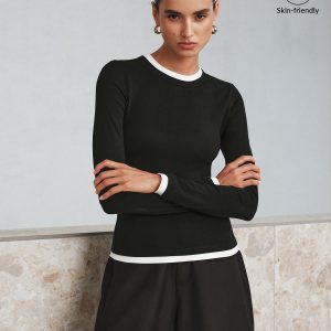 Contrast Trim Long Sleeve T-Shirt