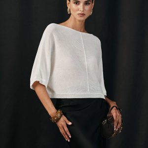 Semi-Sheer Batwing Sweater