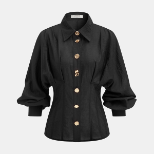 Irregular Metal Button Shirt