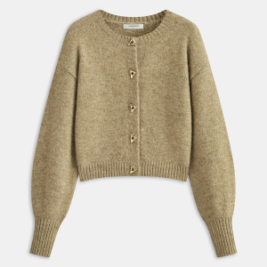 Triangle Button Wool Blend Cardigan