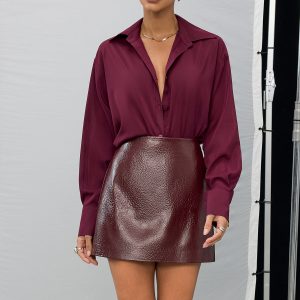 Semi-Sheer Chiffon Button Shirt