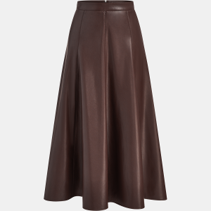 PU A-Line Mid-Waist Skirt