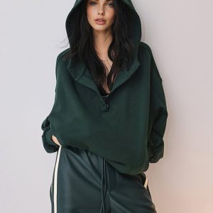 Oversized Buttoned Hoodie