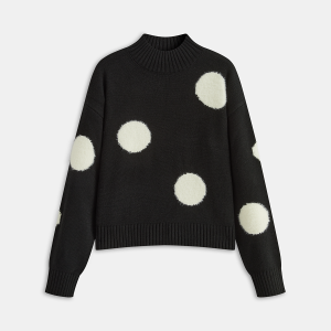 Large Polka Dot Mock Neck Sweater