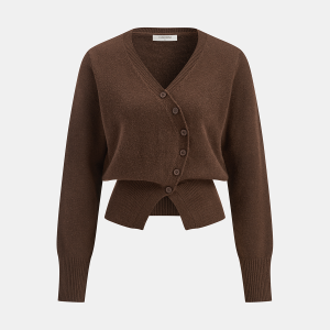 Asymmetric Button Front Cardigan
