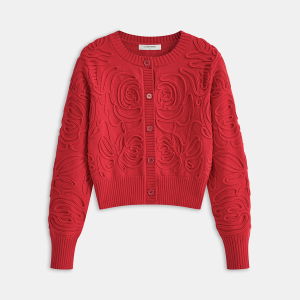 Embroidered Crew Neck Knit Top